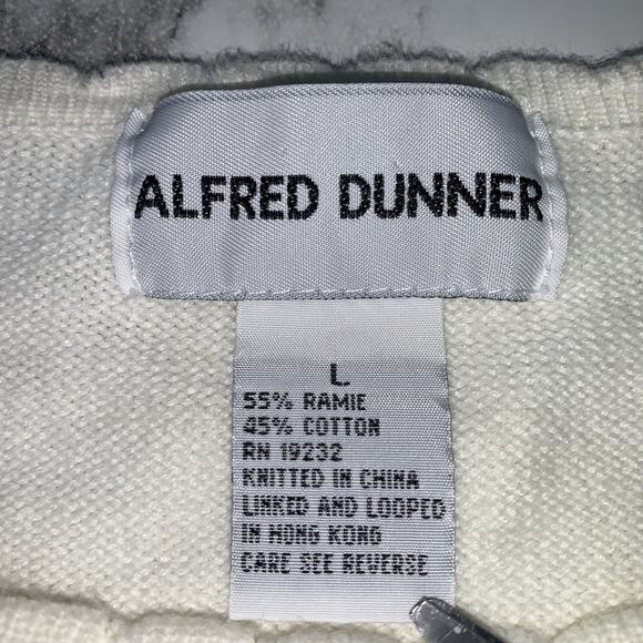 Vintage Alfred Dunner Floral Butterflies White Embroidered Bead Knit Top Size L - Picture 7 of 12
